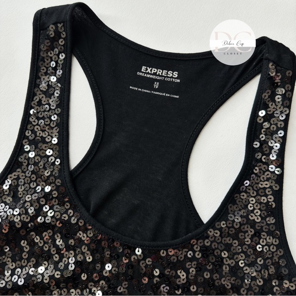 EXPRESS Sequin Tank Top Sleeveless Sparkle Shimmer Size XS - Picture 7 of 9